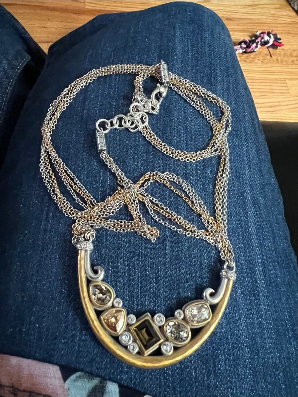 Brighton Two-Tone Gold and Silver Necklace with Mixed Crystals